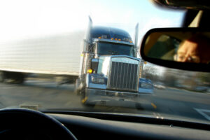 a truck about to crash into a car in Columbia, MO